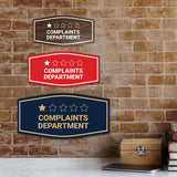 Signs ByLITA Fancy Complaints Department Funny Office Wall or Door Sign