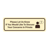 Signs ByLITA Standard Please Let Us Know If You Would Like To Discuss Your Concerns In Private Door or Wall Sign Durable ABS Plastic | Laser Engraved | Easy Installation | Elegant Design