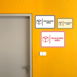 Signs ByLITA Classic Framed Packaging Area Door or Wall Sign Easy Installation | Health And Safety | Building And Hospitality Signs