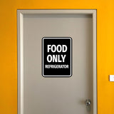 Signs ByLITA Portrait Round Notice: Food Only Refrigerator Door or Wall Sign Durable ABS Plastic | Laser Engraved | Easy Installation | Kitchen | Hygiene
