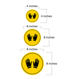 Circle Plus Safety Gloves Wall or Door Sign | Easy Installation | Health & Safety Signage