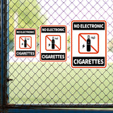 Portrait Round Plus No Electronic Cigarettes Wall or Door Sign | Warning Signage