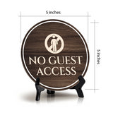 No Guest Access Circle Table Sign with Acrylic Stand (5x5") | Patron Guest Comfort and Safety Sign