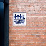 Square Plus All Gender Restroom Wall or Door Sign Easy Installation | Business & Public Bathroom Signs