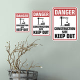 Portrait Round Plus Danger Construction Site Keep Out Wall or Door Sign | Health And Safety Signage