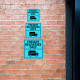 Square Plus Freight Deliveries Only Wall or Door Sign | Health & Safety Warehouse Business Signage