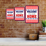 Portrait Round Plus Stars, Stripes, and Proud: Welcome to Our Home Door or Wall Sign | Easy Installation | Patriotic Stars and Stripes USA Pride Sign