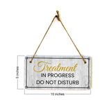 Treatment in Progress Do Not Disturb 5x10 Hanging Wall or Door Sign | Warm Welcoming Signage For Homes