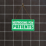 Restrooms For Patients 5x10 Hanging Plus Wall or Door Sign | Rustic Twine | Doctor and Hospital