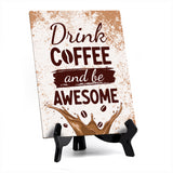 Coffee Lover's Table Sign with Acrylic Stand (6x8“) | Coffee Lovers | Office & Home Table Signs