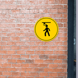 Circle Plus Watch Your Head Wall or Door Sign | Easy Installation | Health & Safety Signage