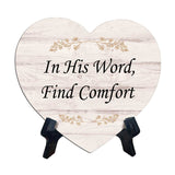 Reflective Religious Quote Signs Heart Table Sign with Acrylic Stand (6x5")