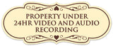 Signs ByLITA Designer Property Under 24hr Audio and Video Recording Sign - Easy Installation | Durable Wall or Door Sign