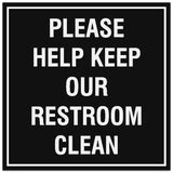 Signs ByLITA Square Please Help Keep Our Restroom Clean Sign - Easy Installation | Durable Material