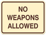 Signs ByLITA Classic Framed NO WEAPONS ALLOWED Door or Wall Sign Durable ABS Plastic | Laser Engraved | Easy Installation | Elegant Design
