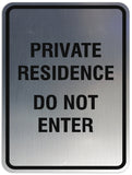 Signs ByLITA Portrait Round Private residence do not enter Sign - Laser-Engraved Lettering | Durable ABS Plastic | Vibrant Colors | Powerful Foam Tape
