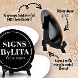 Service Animals Welcome Circle Table Sign with Acrylic Stand (5x5") | Public Spaces Signage