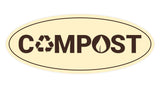 Signs ByLITA Oval Compost Sign - Laser-Engraved Lettering | Durable ABS Plastic | Vibrant Colors | Powerful Foam Tape