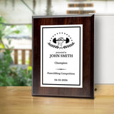 Powerlifting Customizable Wooden Award Plaque | Easel Mount Option | Achievement and Recognition Personalizable Plaques