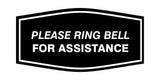 Fancy Please Ring Bell for Assistance Wall or Door Sign