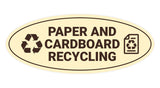 Signs ByLITA Oval Paper and cardboard recycling Sign - Laser-Engraved Lettering | Durable ABS Plastic | Vibrant Colors | Powerful Foam Tape