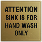 Signs ByLITA Square Attention Sink is for Hand Wash Only Sign - Easy Installation | Durable Material