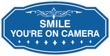 Signs ByLITA Victorian Smile You're On Camera Wall or Door Sign - Laser-Engraved Lettering | Durable ABS Plastic | Vibrant Colors | Powerful Foam Tape