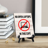 No Remote Working Signs|Café or Restaurant Etiquette Decor Table Sign with Acrylic Stand (6x8“)