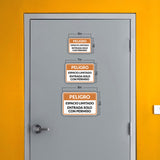 Classic Framed Plus Peligro Espacio Limitado- Entrada solo con permiso Door or Wall Sign | Business Warning Signage