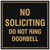 Signs ByLITA Square No Soliciting Do Not Ring Doorbell Sign - Easy Installation | Durable Material