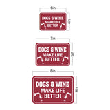 Classic Framed Plus Dogs & Wine Make Life Better Wall or Door Sign | Funny Home Decor