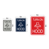 Signs ByLITA Portrait Round Turn On Hood Door or Wall Sign Durable ABS Plastic | Laser Engraved | Easy Installation | Kitchen | Hygiene