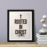 Designs ByLITA Rooted In Christ, Wall Print Art | Religious Home Decor (Unframed or Framed)