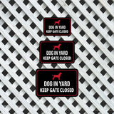 Classic Framed Plus Dog in Yard Keep Gate Closed Wall or Door Sign | Home Security Signage