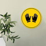Circle Plus Safety Gloves Wall or Door Sign | Easy Installation | Health & Safety Signage
