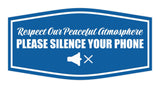 Signs ByLITA Fancy Respect Our Peaceful Atmosphere: Please Silence Your Phone Easy Installation | Durable Construction | Barbers | Grooming and Styling | Hair Wall or Door Sign
