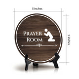 Prayer Room Circle Table Sign with Acrylic Stand (5x5") | Business and Workplace Multi Faith Sign