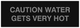 Signs ByLITA Basic Caution Water Gets Very Hot Sign - Laser-Engraved Lettering | Durable ABS Plastic | Vibrant Colors | Powerful Foam Tape