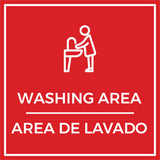 Signs ByLITA Square Washing Area Door or Wall Sign | Spanish Bilingual Business And Office Signs