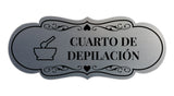 Signs ByLITA Designer Cuarto de Depilación Wall or Door Sign | Spanish Waxing Room Sign