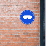 Circle Plus Safety Glasses Wall or Door Sign | Easy Installation | Health & Safety Signage