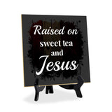 Religious Home Decor 5"x 5" Square Table Sign With Acrylic Easel