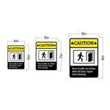 Portrait Round Plus Caution Foot Traffic On Other Side Of Door. Open Door Slowly. Wall or Door Sign | Safety Signage