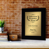Signs ByLITA Customizable Cursive Font Achievement Award Wooden Plaque with Easel Stand, Engraved Gift for Students, Employees, Special Achievement and Corporate Awards