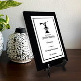 Canoeing Customizable Black Frame Wooden Award Plaque | Easel Mount Option | Achievement and Recognition Personalizable Plaques | Sports Award