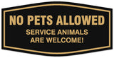 Signs ByLITA Fancy No pets allowed service animals are welcome Sign - Laser-Engraved Lettering | Durable ABS Plastic | Vibrant Colors | Powerful Foam Tape Wall or Door Sign