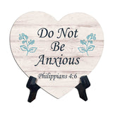 Reflective Religious Quote Signs Heart Table Sign with Acrylic Stand (6x5")