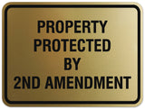 Signs ByLITA Classic Framed Property by Protected 2nd Amendment Sign | Durable Material | Home Security and Protection