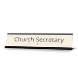Church Office Staff Role Desk Signs 2 x 10" Plastic Desk Sign
