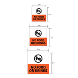 Square Plus No Food or Drinks Wall or Door Sign | Workplace Health and Hygiene